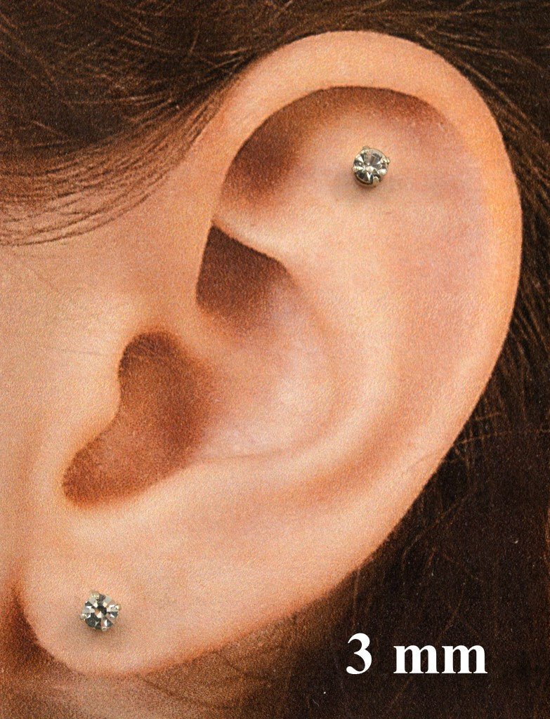 sizes small Round Diamond Swarovsky Crystal Prong Earri – Laura Gallery