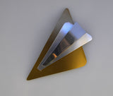 Handmade Original Design in Anodized Gold and Silver Aluminum Triangle Magnetic Brooch - Laura Wilson Gallery 