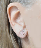 Sterling Silver Heart Wire Pierced Earrings In Small and Medium - Laura Wilson Gallery 