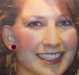 12 mm Red, Red Purple or Dark Turquoise Button Magnetic or Pierced Earrings - Laura Wilson Gallery 