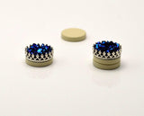 12 mm Blue Drusy Quartz Set In Fancy Gallery Bezel Magnetic Earrings - Laura Wilson Gallery 