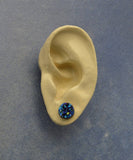 10 mm Blue and Green Drusy Quartz Magnetic or Pierced Earrings - Laura Wilson Gallery 