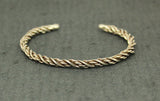 Vintage Twisted Sterling Silver Flat and Round Wire Cuff Bracelet - Laura Wilson Gallery 