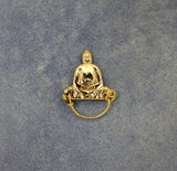 14 Karat Gold Plated Brass Meditating Buddha  Magnetic Eyeglass Holder or Brooch - Laura Wilson Gallery 