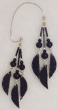 Handmade Black Fabric and Silver Non Pierced Wire Ear Wraps - Laura Wilson Gallery 