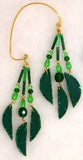Handmade Emerald Green Non Pierced Fabric and Glass Beaded Ear Wraps - Laura Wilson Gallery 