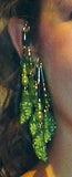 Handmade Beaded Fabric Avocado Green Non Pierced Ear Wraps - Laura Wilson Gallery 