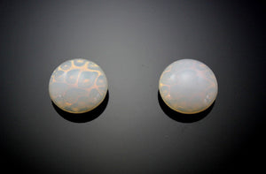 White Opal Glass Magnetic Non Pierced Clip Earrings - Laura Wilson Gallery 