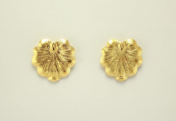 14 Karat Gold  Plated  Brass 20 x 23 mm Lily Pad Magnetic Earrings - Laura Wilson Gallery 
