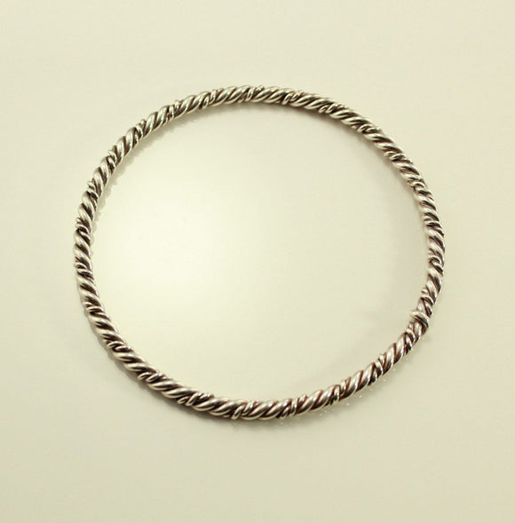 Vintage Twisted Sterling Silver Wire Bangle Bracelet no 10 - Laura Wilson Gallery 