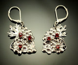 Handmade One of a Kind Grape Cluster Earrings With Garnets - Laura Wilson Gallery 