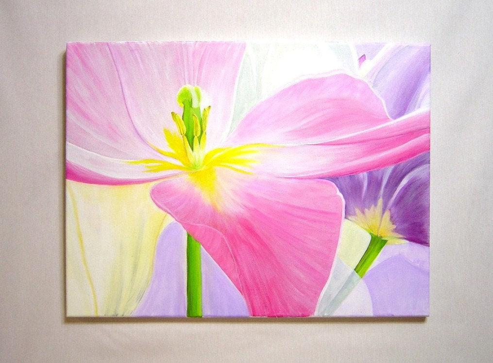 Painting Tropical Pink Flowers with Acrylics 🌺, art, art of painting,  work of art