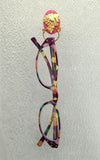 Handmade Oval Grape Magnetic Eyeglass ID, Sun Glass, or Badge Holder - Laura Wilson Gallery 