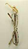 14 Karat Gold Plated Saxophone Magnetic Eyeglass Holder or Tie Tack - Laura Wilson Gallery 