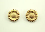 Gold 15 mm Sunflower Magnetic Non Pierced Clip Earrings - Laura Wilson Gallery 