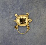 14 Karat Gold Plated Detailed Brass Turtle Magnetic Eyeglass Holder or Brooch - Laura Wilson Gallery 