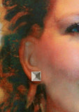 Shine Bright with Silver Square Magnetic Button Earrings