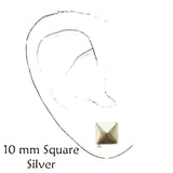 Shine Bright with Silver Square Magnetic Button Earrings