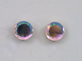 11 mm Round Faceted  AB Crystal Magnetic Clip Earrings