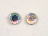 11 mm Round Faceted  AB Crystal Magnetic Clip Earrings