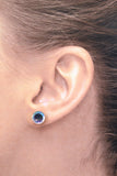 11 mm Round Faceted  AB Crystal Magnetic Clip Earrings