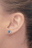 11 mm Round Faceted  AB Crystal Magnetic Clip Earrings