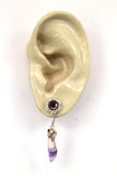 Magnetic Amethyst Quartz Crystal Dangle Earrings