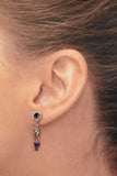 Magnetic Amethyst Quartz Crystal Dangle Earrings