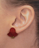 Magnetic Red  Christmas Bell Earrings