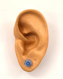 Dainty Glass Earrings Featuring Shiny Crystal Centers