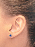 Dainty Glass Earrings Featuring Shiny Crystal Centers