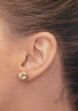 Handmade Ceramic Light Yellow Rose Earrings