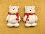White Christmas Bear Earrings