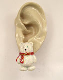 White Christmas Bear Earrings