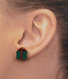 Green Christmas Gift Package With Red Bow