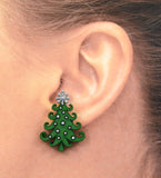 Magnetic Acrylic Christmas Tree Earrings
