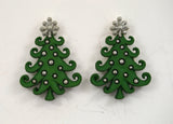 Magnetic Acrylic Christmas Tree Earrings
