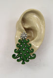 Magnetic Acrylic Christmas Tree Earrings
