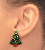 Festive Magnetic Christmas Tree Earrings