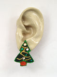 Festive Magnetic Christmas Tree Earrings
