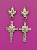 Casual Pewter Cross Earrings: Simple Yet Stunning