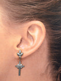 Casual Pewter Cross Earrings: Simple Yet Stunning
