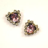 Charming Heart-Shaped Pink Crystal Earrings for Everyday Shine