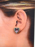 Charming Heart-Shaped Pink Crystal Earrings for Everyday Shine