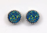 Eye-Catching 10mm Faux Drusy Quartz in Stylish Silver Frame