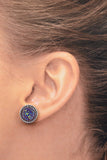 Stylish Silver-Framed Red Blue Drusy Quartz Delight