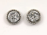 Dazzle in Silver: 10mm Faux Drusy Quartz Earrings