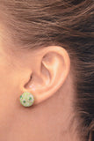 Chic Non-Pierced Earrings: Vintage Fabric Button Style