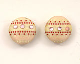 Vintage Pink Button Earrings-Non-Pierced Chic Style