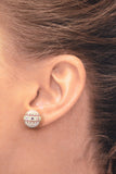 Vintage Pink Button Earrings-Non-Pierced Chic Style